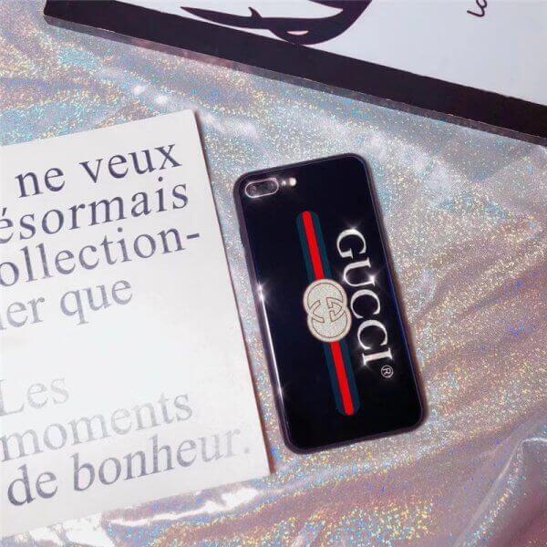 グッチキラキラロゴスマホケース iPhone11 pro max メンズ ペアルック gucci スマホケース iphone xs max xr ハードケース ガラス 人気 iPhone8 8プラスカバー おしゃれ - 画像 (2)