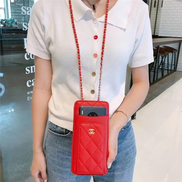 シャネル バッグ マトラッセ 新品 スマホポーチ ブランド レディース 全機種対応 スマホケース chanel パロディ風 スマホ財布ショルダー おしゃれ シャネル風 ポケットポーチ 大人 - 画像 (5)