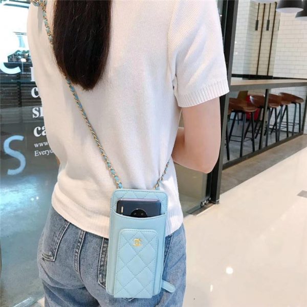 シャネル バッグ マトラッセ 新品 スマホポーチ ブランド レディース 全機種対応 スマホケース chanel パロディ風 スマホ財布ショルダー おしゃれ シャネル風 ポケットポーチ 大人 - 画像 (3)