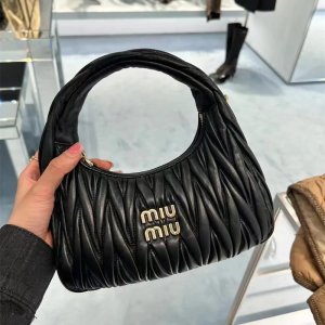 ミュウミュウ MIU MIU ショルダーバッグ ミュウ ワンダー マテラッセ サテン ホーボーバッグ 5BC125OOY 2BD8