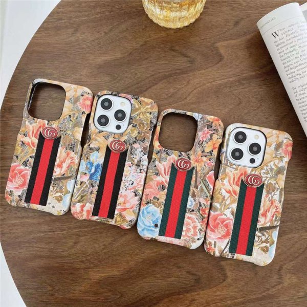 gucci スマホケース iphone16pro 花柄 iphone15/14 ケース ブランド レディース 30代 40代 iphone13/12 ケース 大人 かわいい