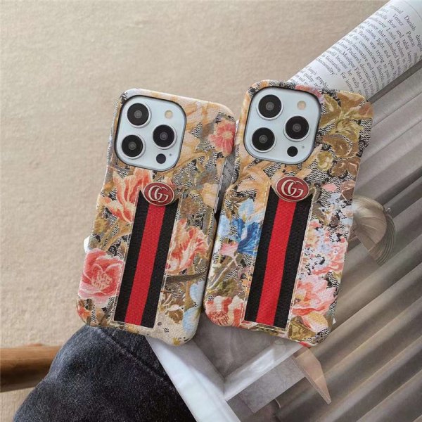 gucci スマホケース iphone16pro 花柄 iphone15/14 ケース ブランド レディース 30代 40代 iphone13/12 ケース 大人 かわいい - 画像 (2)