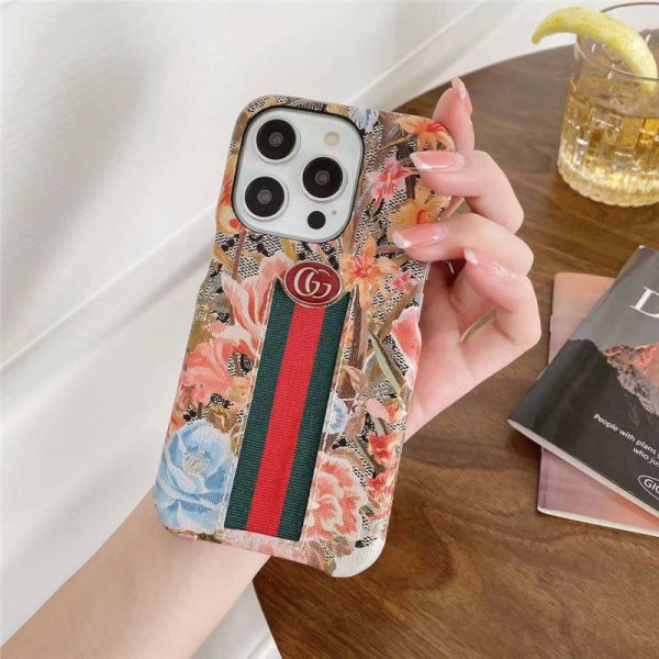 gucci スマホケース iphone16pro 花柄 iphone15/14 ケース ブランド レディース 30代 40代 iphone13/12 ケース 大人 かわいい - 画像 (3)