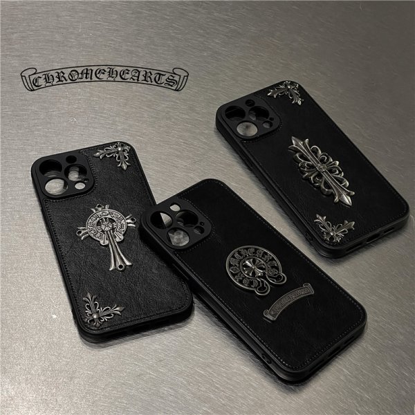iphone16pro/16promax ケース おしゃれ クロム ハーツ iphone15pro/14 ケース 黒 お揃い iphone13 ケース かっこいい iphone14promax/12pro ケース ブランド メンズ - 画像 (2)