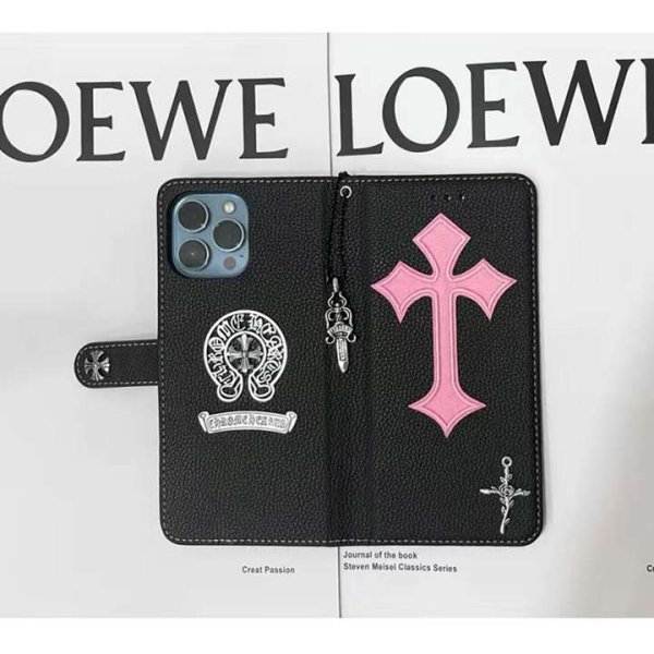 クロム ハーツ スマホケース 手帳型 iphone16pro/16promax ケース 可愛い ブランド 携帯 手帳 型 ケース iphone15pro/14/13 ケース 大人 女子 iphoneケース 手帳型 - 画像 (4)