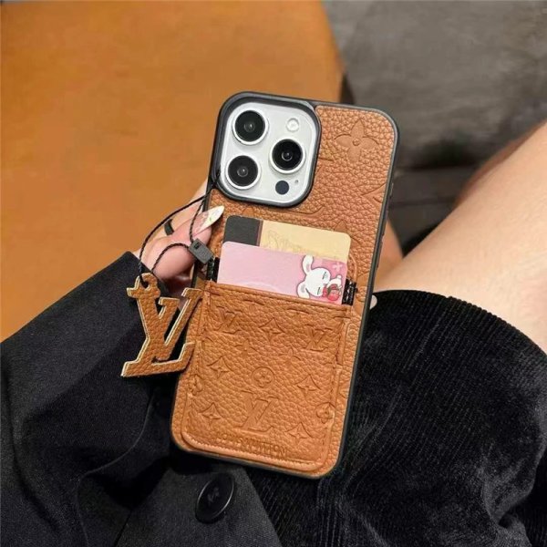 iphoneケース カード収納 ルイヴィトン iphone16/16promax ケース カード 収納 2枚 ヴィトン風 iphoneケース バイカラー iphone15/14/13 ケース ブランド 可愛い - 画像 (7)