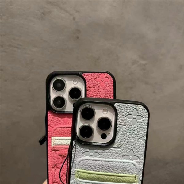 iphoneケース カード収納 ルイヴィトン iphone16/16promax ケース カード 収納 2枚 ヴィトン風 iphoneケース バイカラー iphone15/14/13 ケース ブランド 可愛い - 画像 (8)