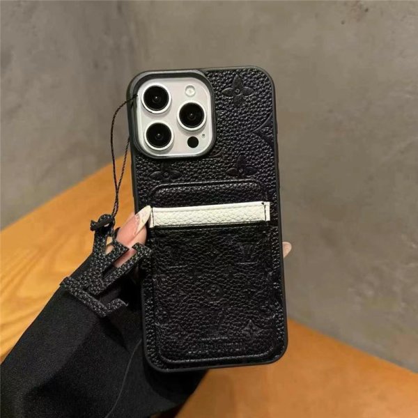 iphoneケース カード収納 ルイヴィトン iphone16/16promax ケース カード 収納 2枚 ヴィトン風 iphoneケース バイカラー iphone15/14/13 ケース ブランド 可愛い - 画像 (2)