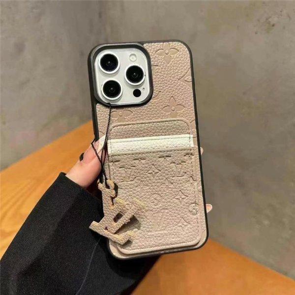 iphoneケース カード収納 ルイヴィトン iphone16/16promax ケース カード 収納 2枚 ヴィトン風 iphoneケース バイカラー iphone15/14/13 ケース ブランド 可愛い - 画像 (3)
