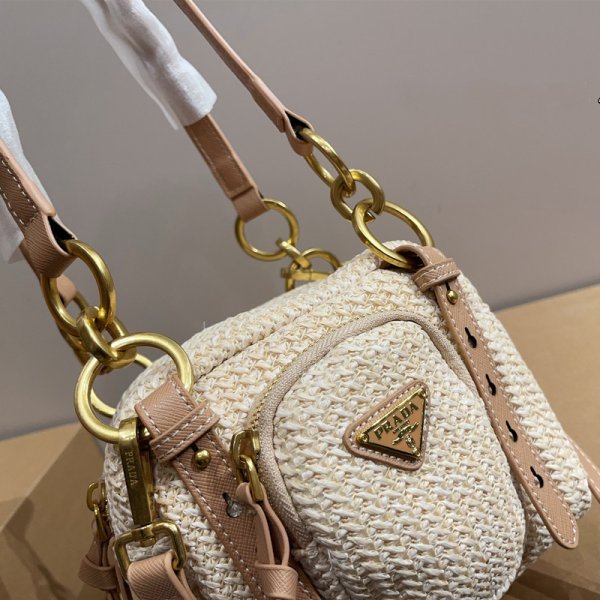 プラダ ショルダーバッグ 小脇バッグ 編み込み ショルダー バッグ 可愛い 韓国 編み バッグ 夏 prada の ショルダー バッグ レディース - 画像 (2)