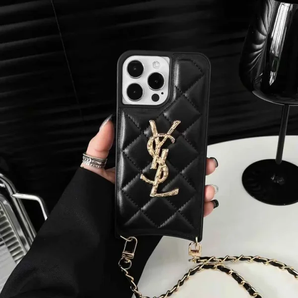 iphone17/17pro ショルダーケース サンローラン iphone キルティング ケース iphone16/16promax ケース 斜めがけ YSL アイフォン15/14 ケース 人気 女子 - 画像 (3)