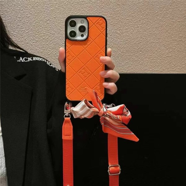 iphone17 ケース エルメス アイ フォン ケース スカーフ付き iphone16/16pro ショルダーケース hermes iphone15promax/14/13 ケース シンプル おしゃれ スマホケース 必ず届く - 画像 (6)