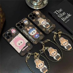 ルイヴィトン iphone17/17pro ケース かわいい lv labubu アイフォン16/16promax ケース ストラップ付き iphoneケース キャラクター iphone15pro/14 ケース おもしろ