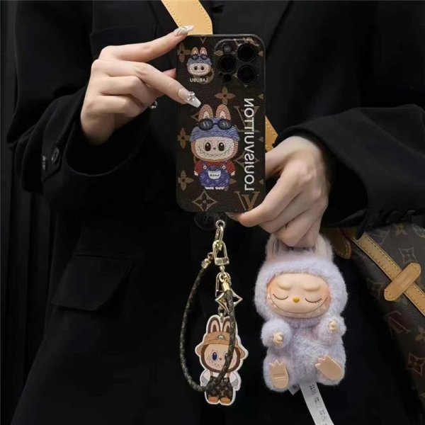 ルイヴィトン iphone17/17pro ケース かわいい lv labubu アイフォン16/16promax ケース ストラップ付き iphoneケース キャラクター iphone15pro/14 ケース おもしろ - 画像 (3)