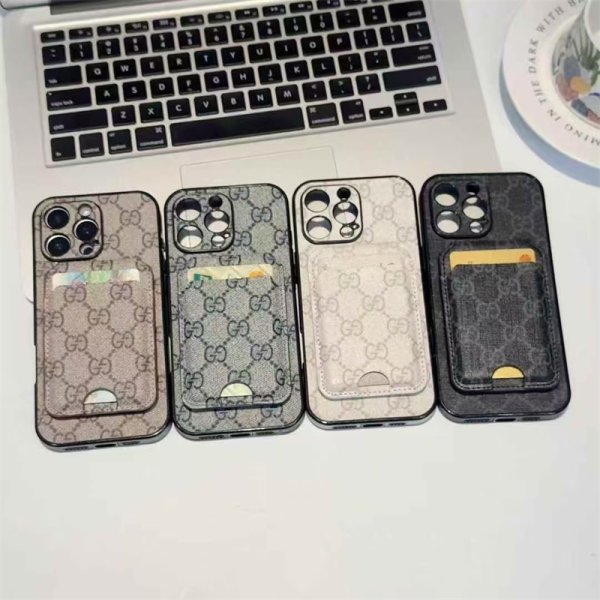 ルイヴィトン iphone17/17air ケース gucci iphone17pro ケース 背面 収納 ハイ ブランド iphone16pro/16promax ケース おしゃれ メンズ スマホケース カード ケース 付き - 画像 (3)